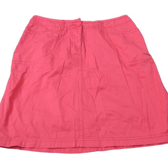 Faded Glory Skirt Womens Size 6 Red‎ Coral Pink A Line Knee Length Zip Up - Picture 1 of 4